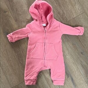 Pink Hooded Baby Onesie